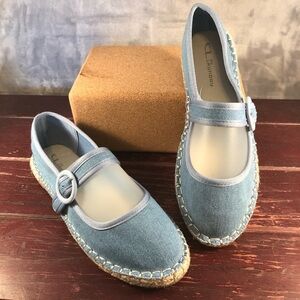 CL by Chinese Laundry Blue Denim Espadrille Flats Size 7.5W